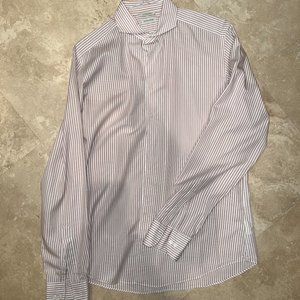 Suitsupply Egyptian Cotton Pink Stripe Shirt, Slim Fit